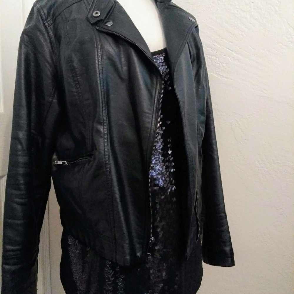 Torrid faux leather black biker jacket